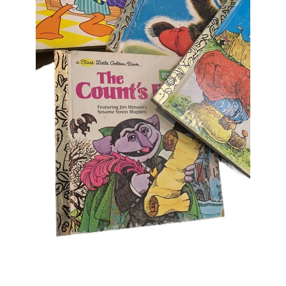 Lot of 4 1970s Golden Books Rough Condition Count's Big Bear